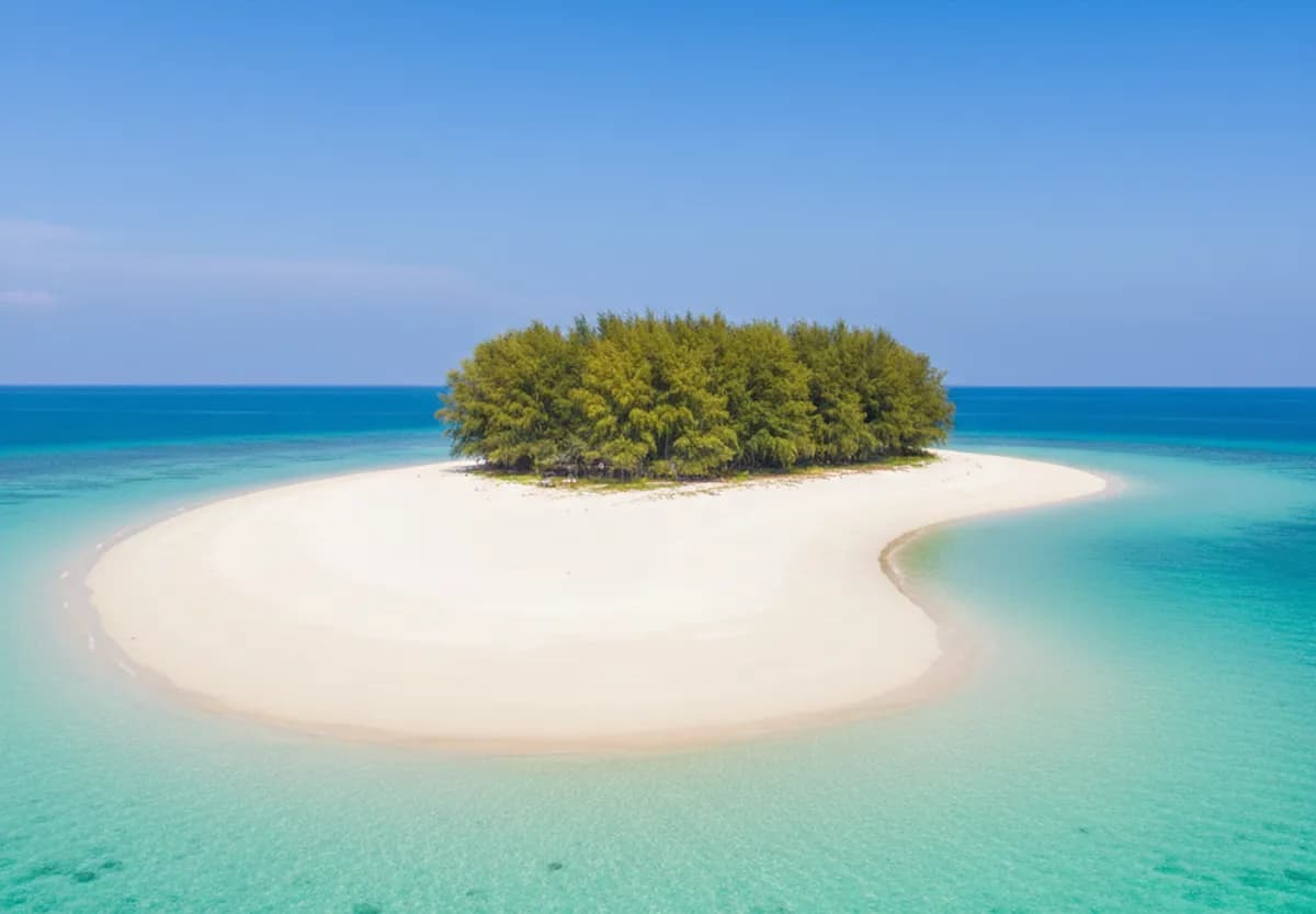 Bamboo Island - White Sand and Blue Water