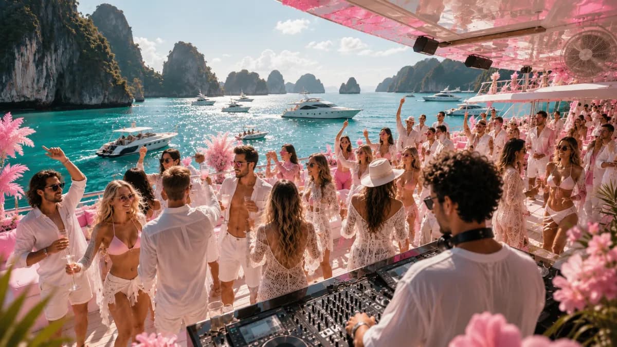 WHITE PINK YACHT PARTY